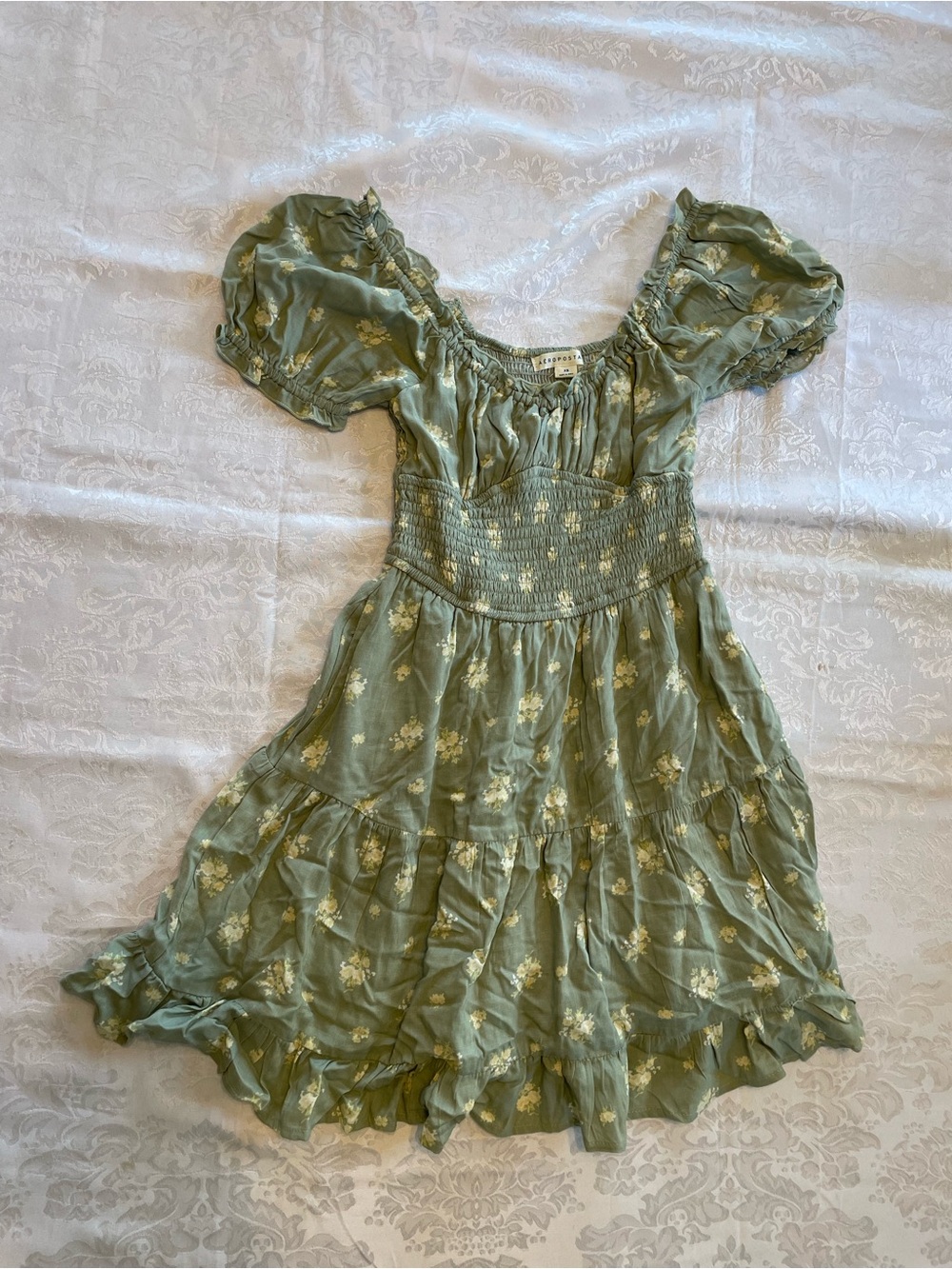 Aeropostale Sage Green Floral Midi Dress